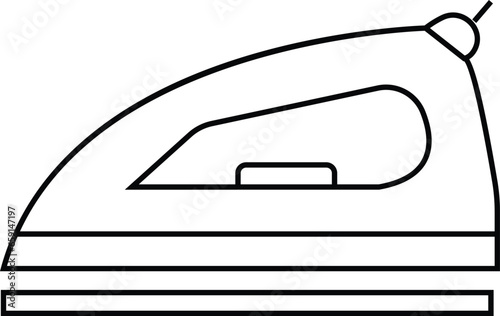 Iron flat line icons set. Home appliance, Steam generator iron. Simple flat vector for web site or mobile app.