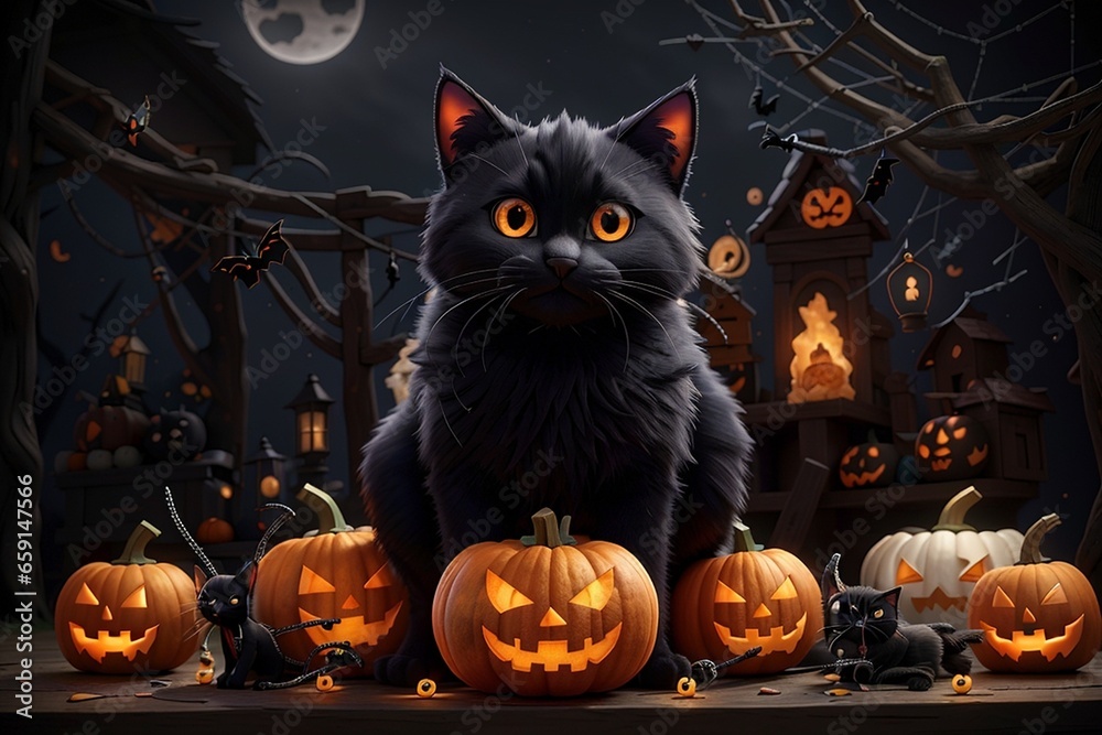 Black elegant cat Black elegant cat