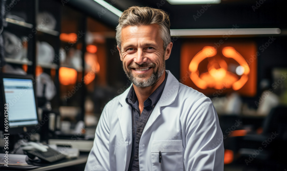 Obraz premium The Pulse Behind Diagnostics: Cardiovascular Technologist at Work.