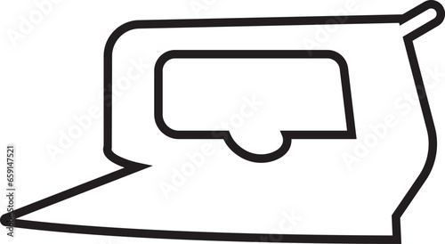 Iron flat line icons set. Home appliance, Steam generator iron. Simple flat vector for web site or mobile app.