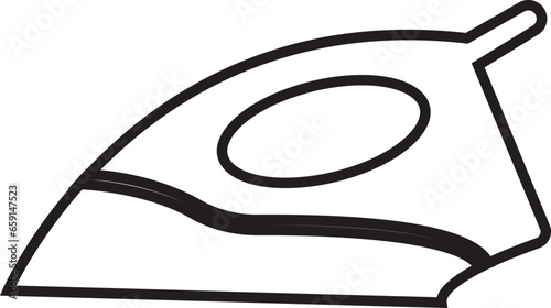 Iron flat line icons set. Home appliance, Steam generator iron. Simple flat vector for web site or mobile app.