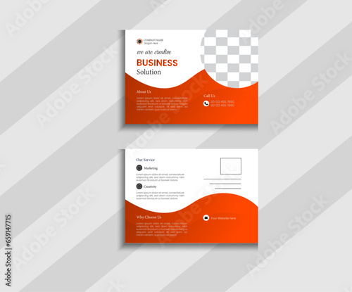 Corporate business or marketing agency postcard template