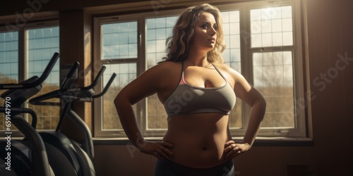 The Magical Influence of a Gym and Fitness Equipment as a Woman's Transformation Transcends Perception from Fat to Thin