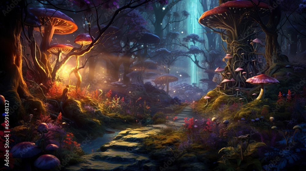 illustration, fairy forest illustration, fairy forest