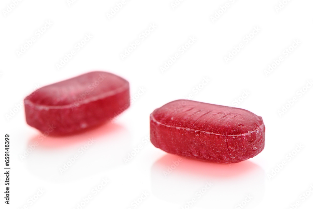 delicious candies on a white table