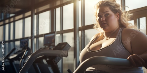 The Magical Influence of a Gym and Fitness Equipment as a Woman\'s Transformation Transcends Perception from Fat to Thin