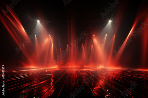 Backdrop With Illumination Of Red Spotlights For Flyers realistic image ultra hd high design	 photo