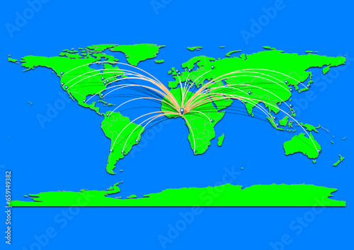 Ado Ekiti, Nigeria map - Concept map for Ado Ekiti, Nigeria on World map. Suitable for export concepts. File is suitable for digital editing and prints of all sizes. photo