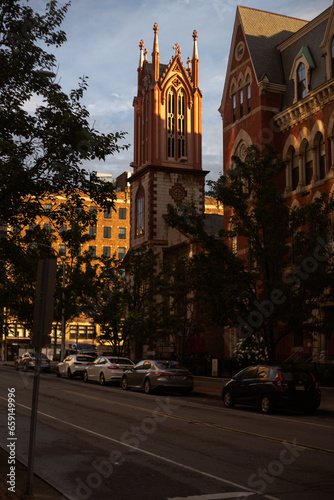 Church at night - Downtown Rochester NY