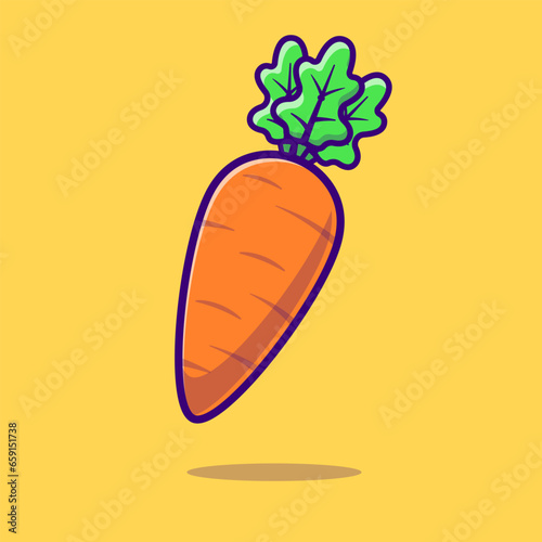 Carrot Vegetable Cartoon Vector Icon Illustration. Food
Nature Icon Concept Isolated Premium Vector. Flat Cartoon
Style