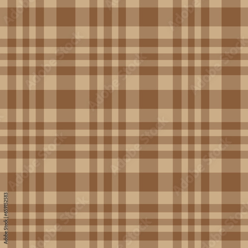 Autumn Plaid tartan checkered seamless pattern in brown and tan. For autumn print, textile and fabric