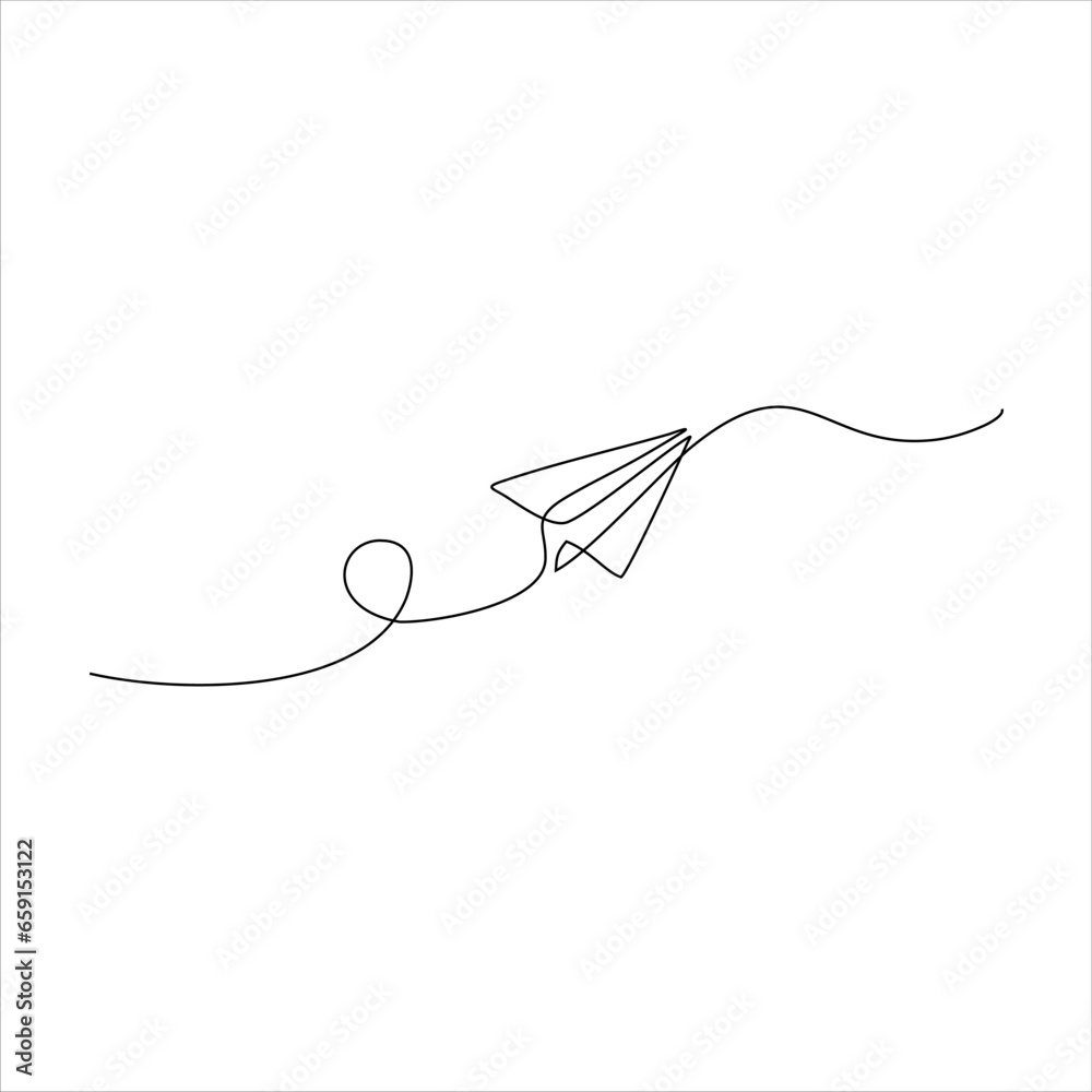 Obraz premium Continuous line art of paper airplanes