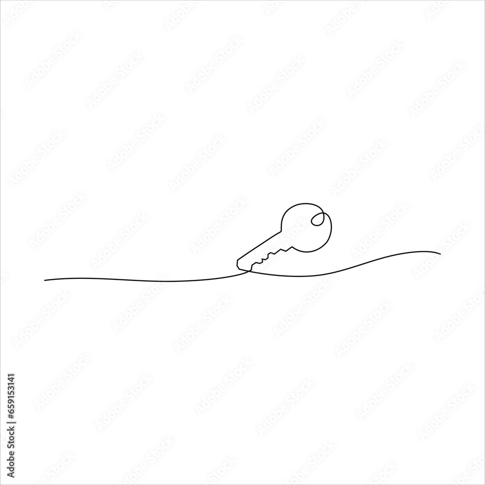 Obraz premium Continuous line art of house keys