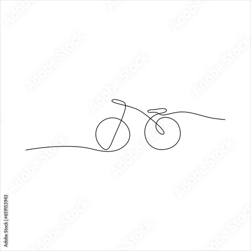 Continuous line art of a bicycle