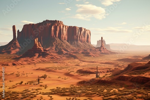 Beautiful mountain in the southwestern part of Westworld with a stunning view  set against a desert backdrop  and popular among outdoor enthusiasts. Generative AI