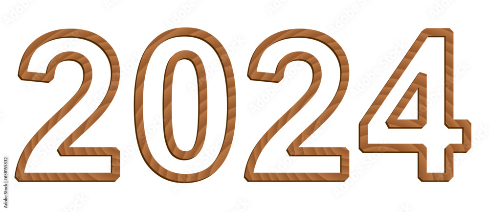 Vector digits isolated on white background. Set of three-dimensional numerals with texture of wood Vector digits isolated on white background. Set of three-dimensional numerals with texture of wood