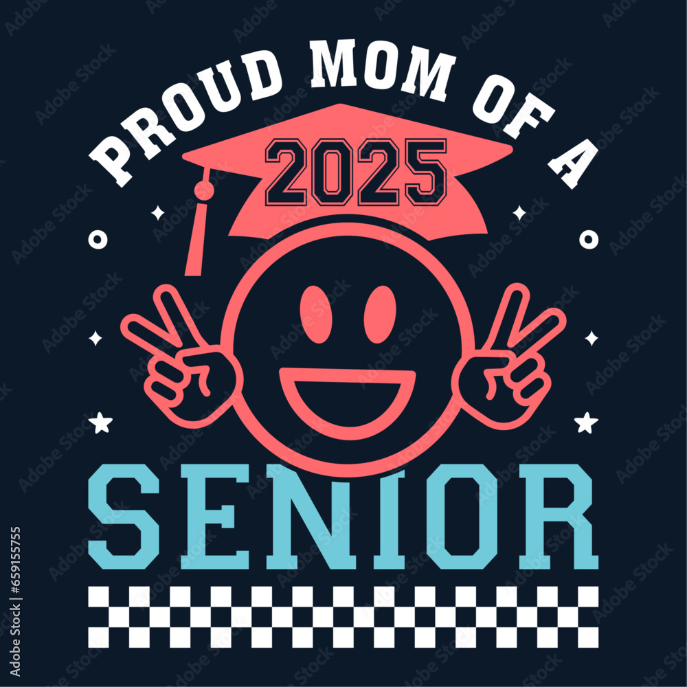 Senior Class greeting, invitation card. Text for graduation design
