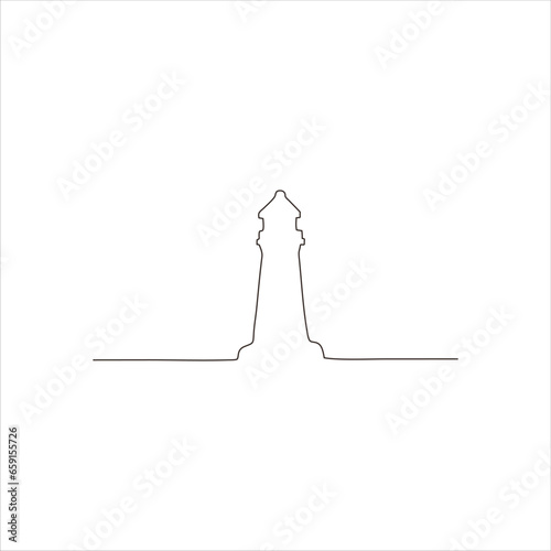 lighthouse continuous line art © Suryati