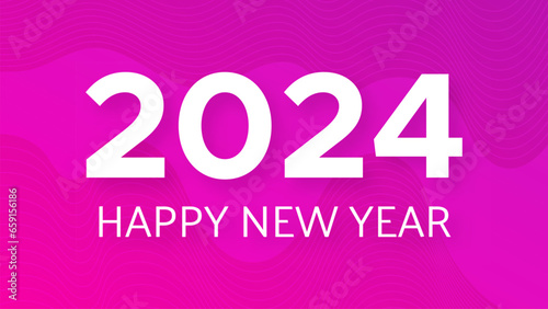 2024 Happy New Year on colorful background