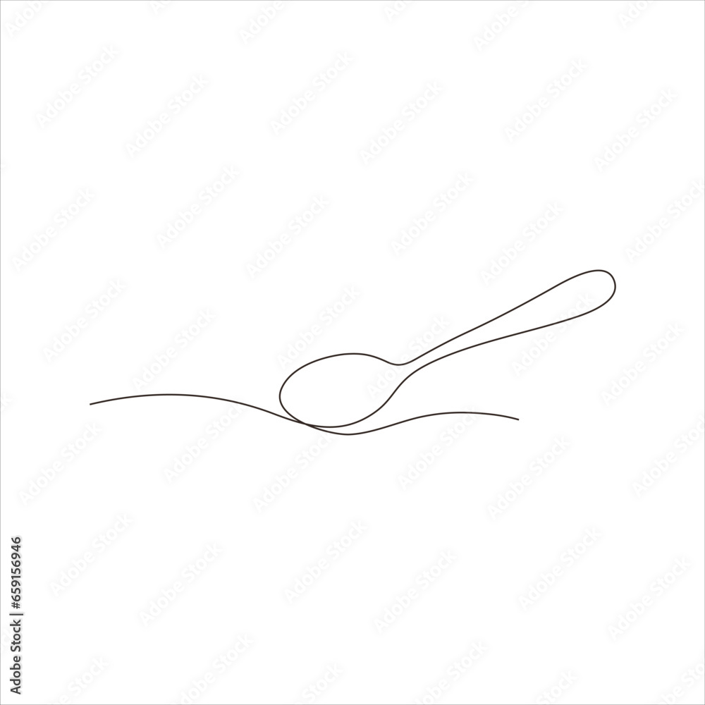 continuous line art of spoon continuous line art of spoon