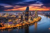 A panoramic vista of Ho Chi Minh City's urban skyline in Vietnam. Generative AI