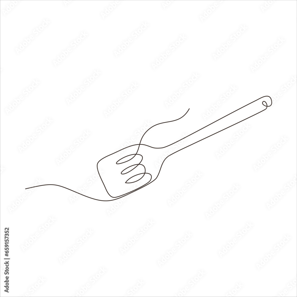 Continuous line art of spatula Continuous line art of spatula