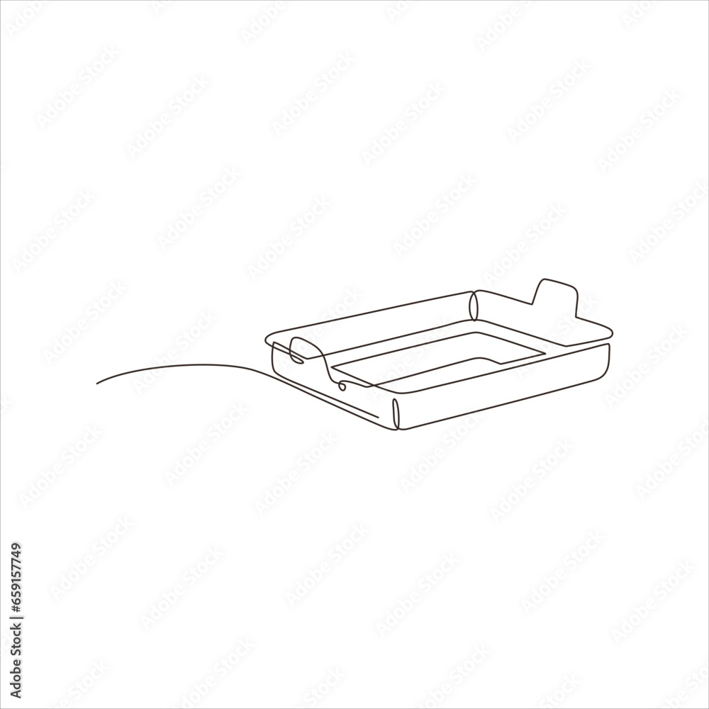 Continuous line art of tray Continuous line art of tray