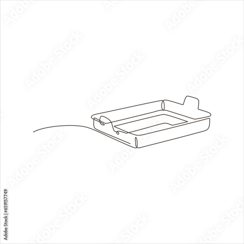 Continuous line art of tray