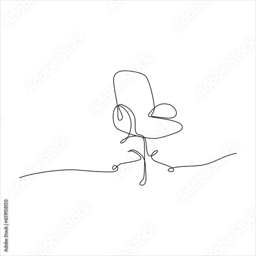 continuous line art of office swivel chair