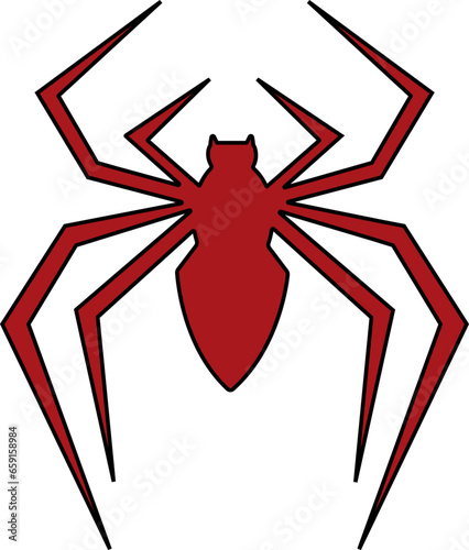 vector illustration of a spider on a transparent background