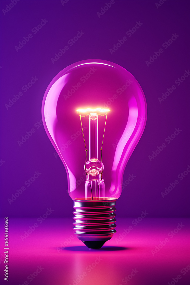 light bulb on fuchsia background light bulb on fuchsia background