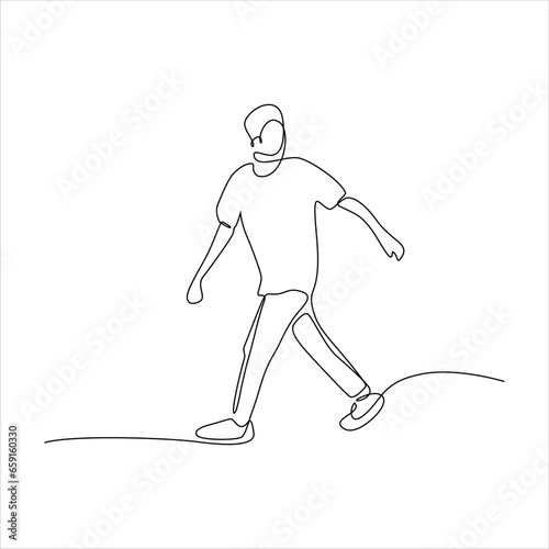 continuous line art of man posing