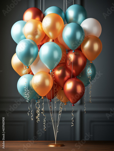 flying balloon design, New Year celebration poster, Christmas, birthday, etc., generative ai