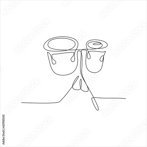 drum instrument continuous line art