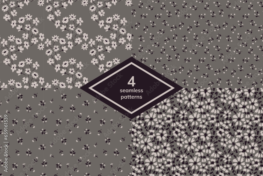 Seamless floral patterns Seamless floral patterns