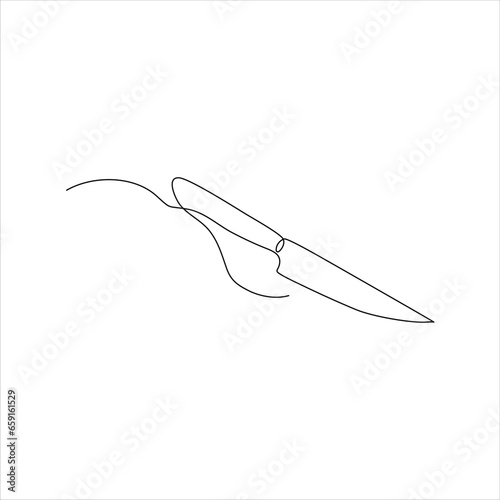 continuous line art of a kitchen knife