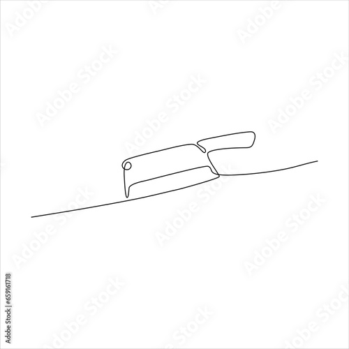 continuous line art of a butcher knife