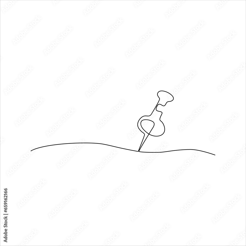 Obraz premium Continuous line art of paper pins