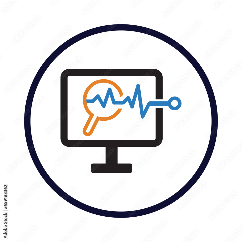 monitor, graph, chart, business statistics icon monitor, graph, chart, business statistics icon