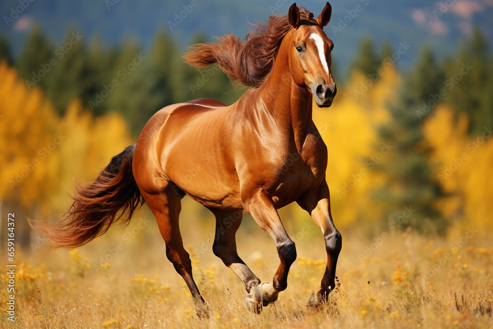 Horse Running Bay horse running on a meadow Horse Running Bay horse running on a meadow