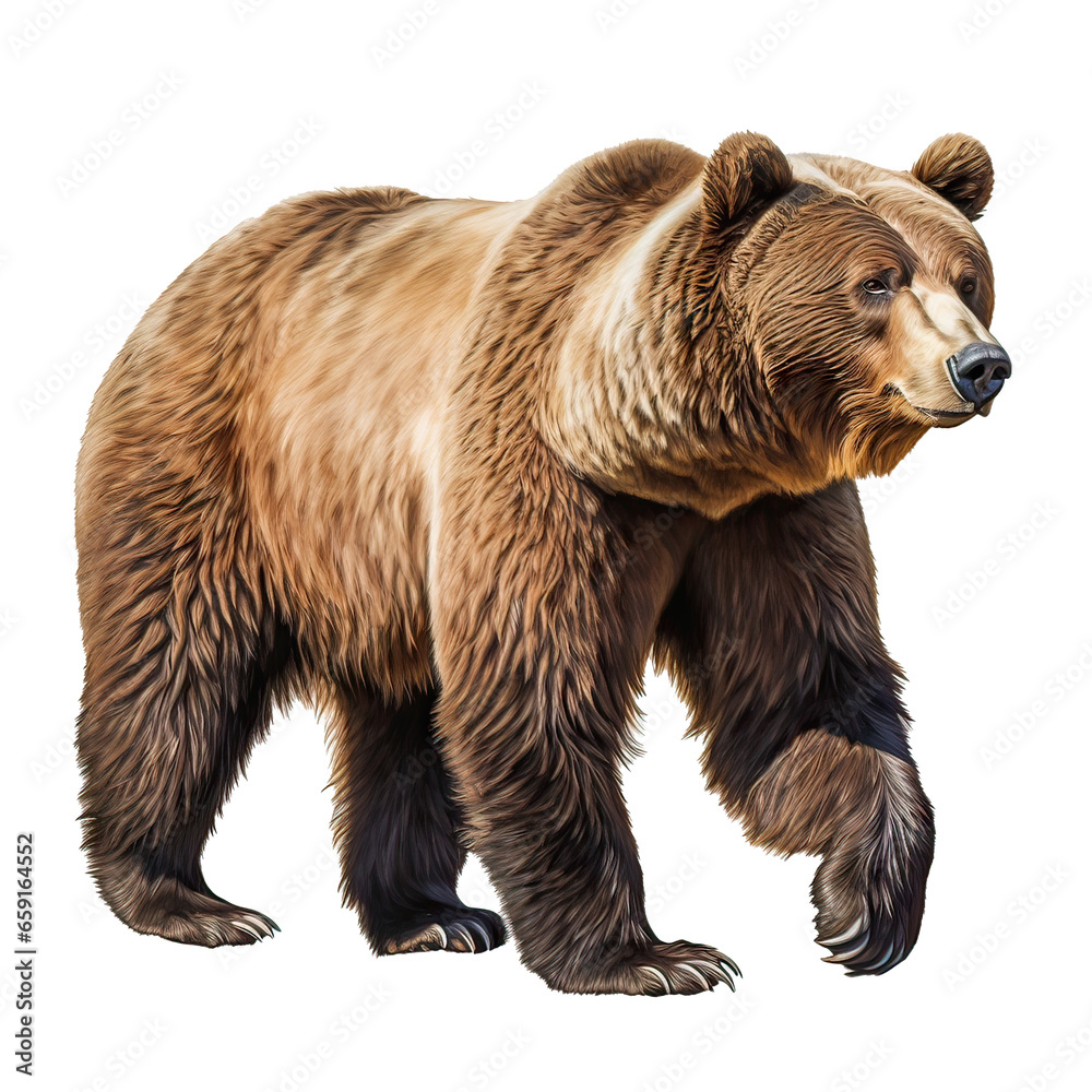 Obraz premium brown bear isolated png on transparent background