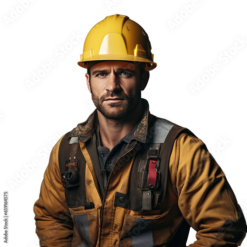 engineer with a helmet isolated png on transparent background