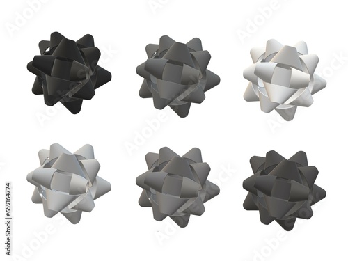 Black grey gift bow