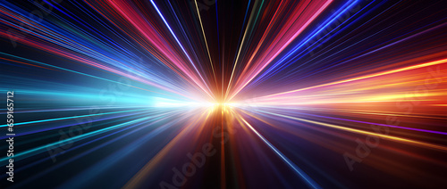 colorful glowing optical fiber geometric abstract lines