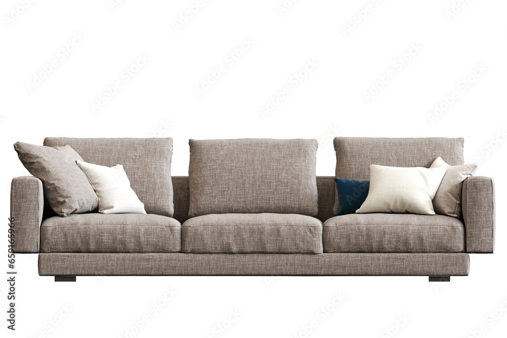 sofa isolate on a transparent background, interior furniture, 3D illustration, cg render
