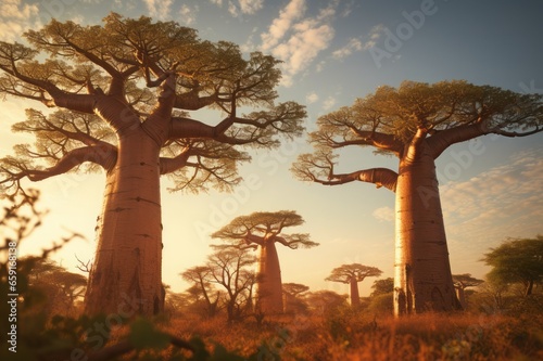Fototapete Giant baobab trees in Africa