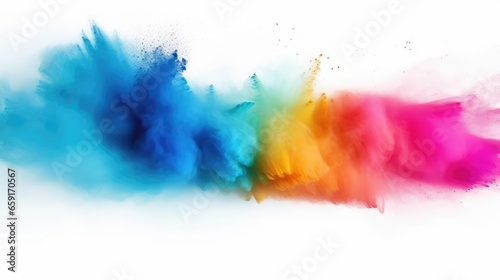Abstract powder splatted background. Colorful powder explosion on white background