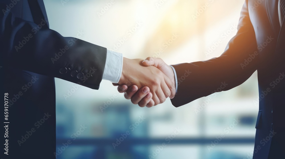businessmen handshake business meeting and partnership concept copy space 