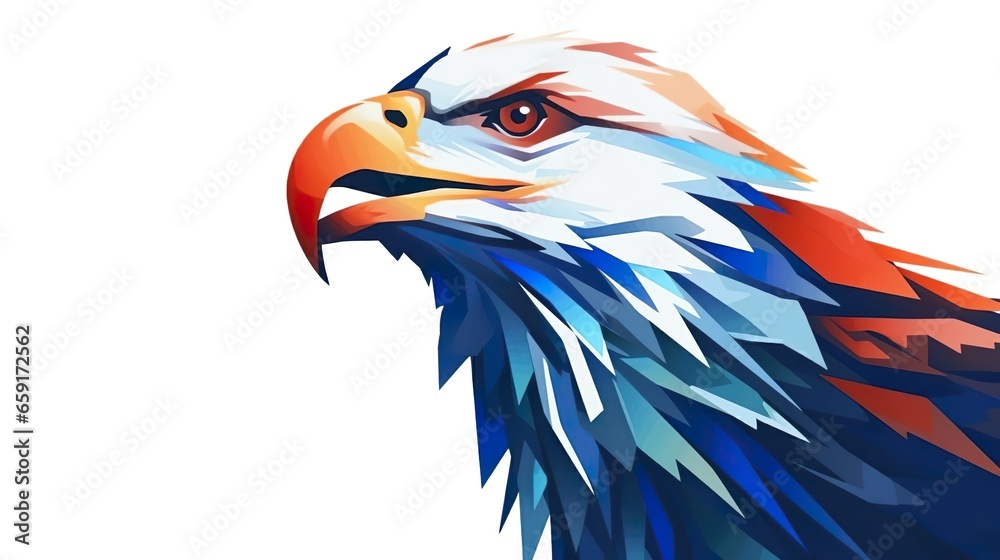 Fototapeta premium cartoon eagle head isolated illustration on white