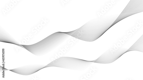 Creative gray metal wave texture or background. Smooth lines created by bend tool. Abstract isolated design or DNA. Vector illustration.